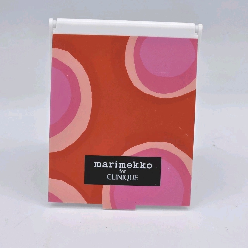 Marimekko For Clinique Square Compact‎ Mirror Pink Circles 3.75" x 3"